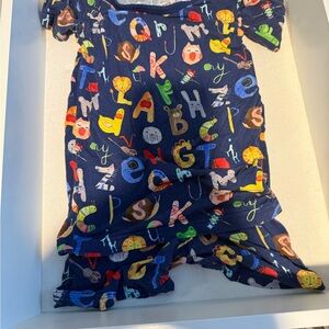 Little Sleepies Blue Alphabet Pajama Top